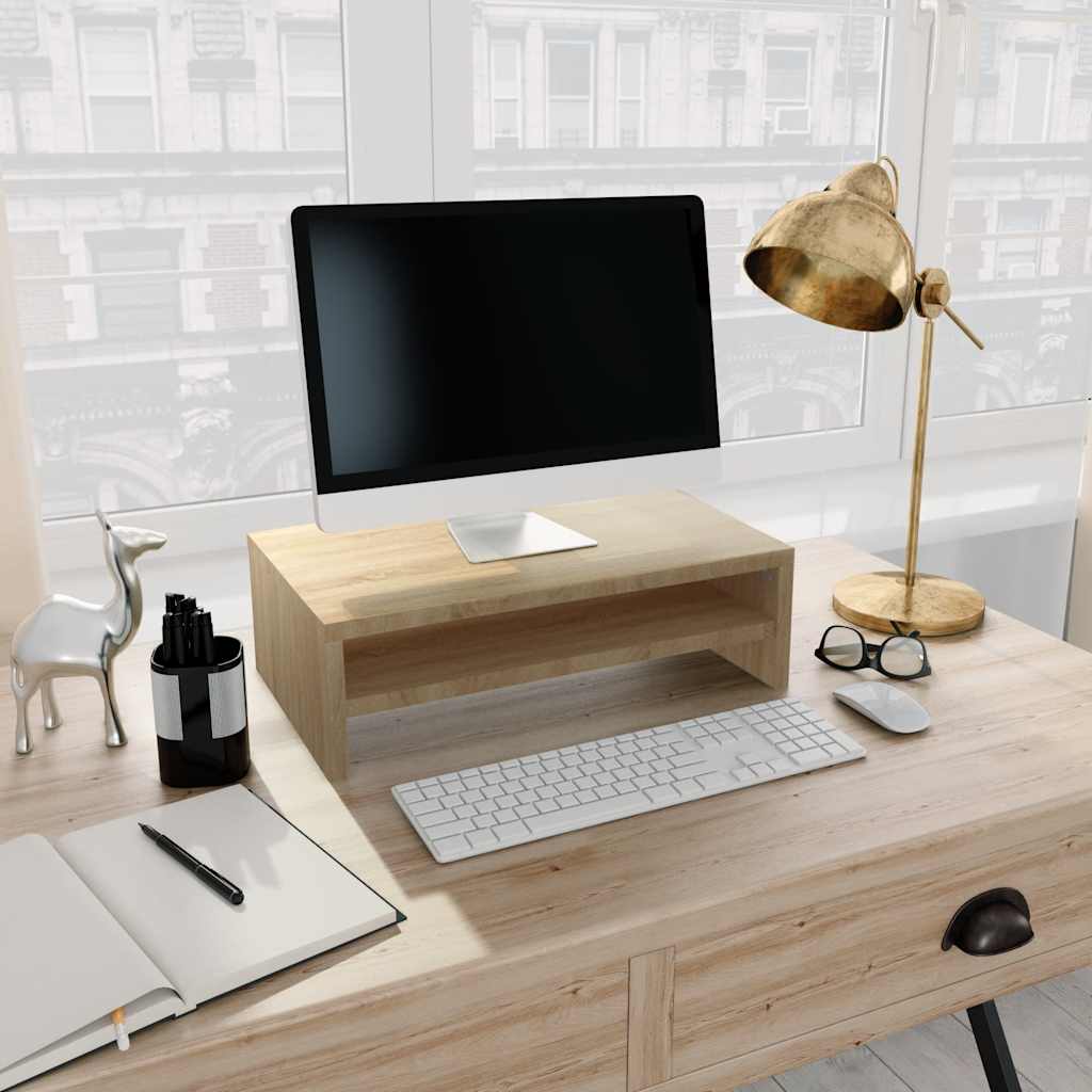 vidaXL Monitorstandaard 42x24x13 cm bewerkt hout wit