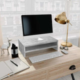 vidaXL Monitorstandaard 42x24x13 cm bewerkt hout wit