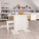 vidaXL Dining Table 110x60x75 cm Engineered Wood White