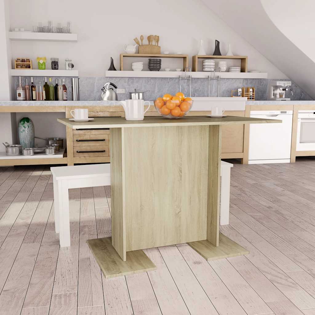 vidaXL Dining Table 110x60x75 cm Engineered Wood White
