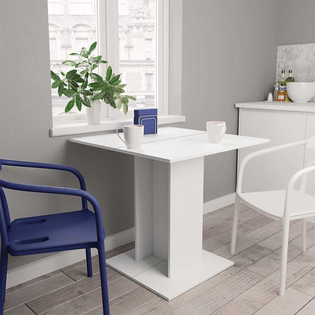 vidaXL Eettafel 80x80x75 cm bewerkt hout wit