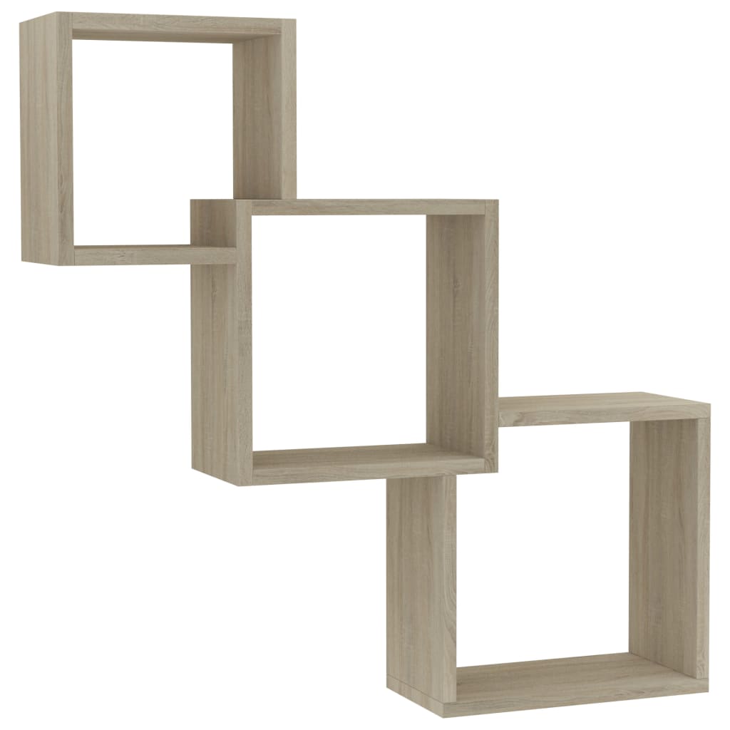 vidaXL Wandschappen kubus 68x15x68 cm bewerkt hout wit