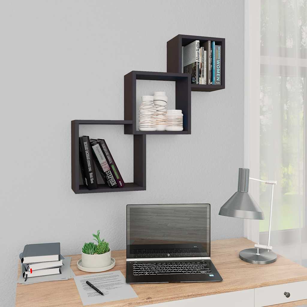 vidaXL Wandschappen kubus 68x15x68 cm bewerkt hout wit