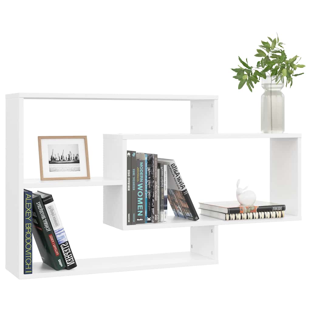 vidaXL Wandschappen 104x20x58,5 cm bewerkt hout wit