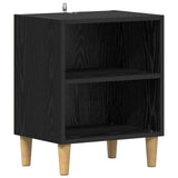 vidaXL Bedkast Zwart Eiken 40 x 30 x 50 cm Bewerkt hout