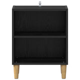 vidaXL Bedkast Zwart Eiken 40 x 30 x 50 cm Bewerkt hout