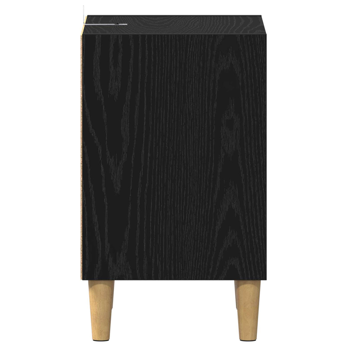 vidaXL Bedkast Zwart Eiken 40 x 30 x 50 cm Bewerkt hout