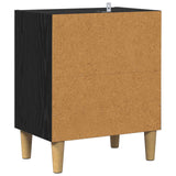 vidaXL Bedkast Zwart Eiken 40 x 30 x 50 cm Bewerkt hout