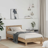 vidaXL Bed Frame with Headboard Solid Wood White 200x200 cm