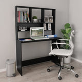 vidaXL Bureau met schappen 110x45x157 cm bewerkt hout wit