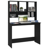 vidaXL Bureau met schappen 110x45x157 cm bewerkt hout wit