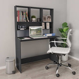 vidaXL Bureau met schappen 110x45x157 cm bewerkt hout wit