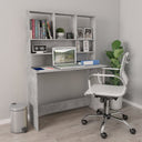 vidaXL Bureau met schappen 110x45x157 cm bewerkt hout wit