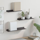 vidaXL Wandplank met plank Wandgemonteerd 3 pcs Zwart 80 x 9 x 2.5 cm