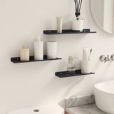 vidaXL Wandplank met plank Wandgemonteerd 3 pcs Zwart 80 x 9 x 2.5 cm