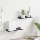 vidaXL Wandplank met plank Wandgemonteerd 3 pcs Zwart 80 x 9 x 2.5 cm