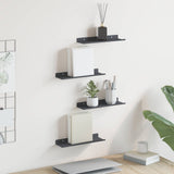 vidaXL Wandplank met plank Wandgemonteerd 3 pcs Zwart 80 x 9 x 2.5 cm