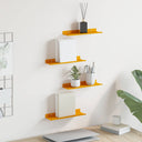 vidaXL Wandplank met plank Wandgemonteerd 3 pcs Zwart 80 x 9 x 2.5 cm