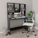 vidaXL Bureau met schappen 110x45x157 cm bewerkt hout wit