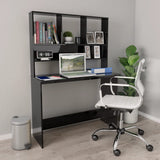 vidaXL Bureau met schappen 110x45x157 cm bewerkt hout wit
