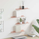 vidaXL Wandplank met plank Wandgemonteerd 3 pcs Zwart 80 x 9 x 2.5 cm