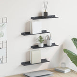 vidaXL Wandplank met plank Wandgemonteerd 3 pcs Zwart 80 x 9 x 2.5 cm