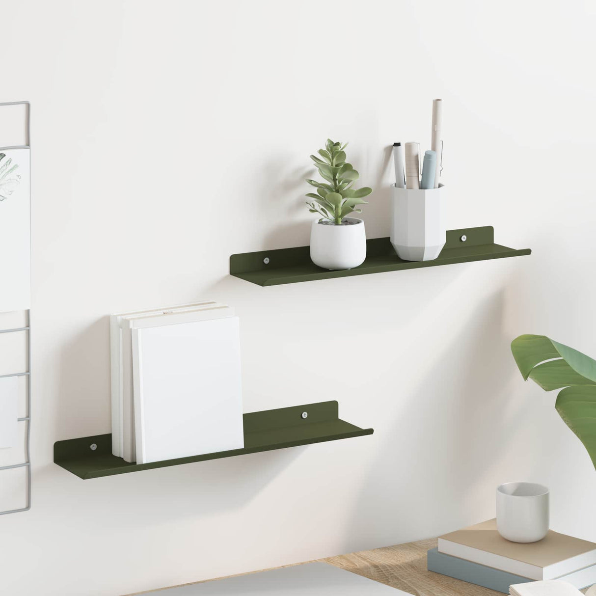 vidaXL Wandplank met plank Wandgemonteerd 3 pcs Zwart 80 x 9 x 2.5 cm