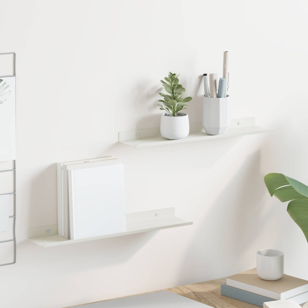 vidaXL Wandplank met plank Wandgemonteerd 3 pcs Zwart 80 x 9 x 2.5 cm