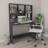 vidaXL Bureau met schappen 110x45x157 cm bewerkt hout wit