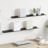 vidaXL Wandplank met plank Wandgemonteerd 3 pcs Zwart 80 x 9 x 2.5 cm