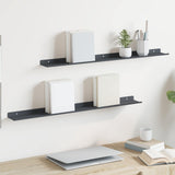 vidaXL Wandplank met plank Wandgemonteerd 3 pcs Zwart 80 x 9 x 2.5 cm