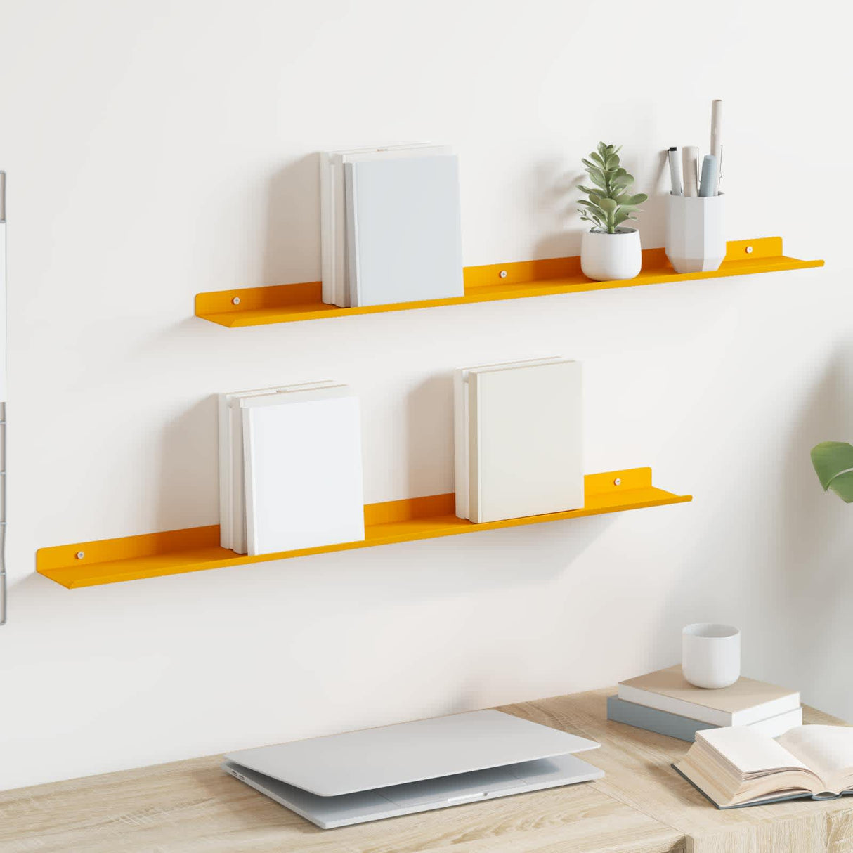 vidaXL Wandplank met plank Wandgemonteerd 3 pcs Zwart 80 x 9 x 2.5 cm