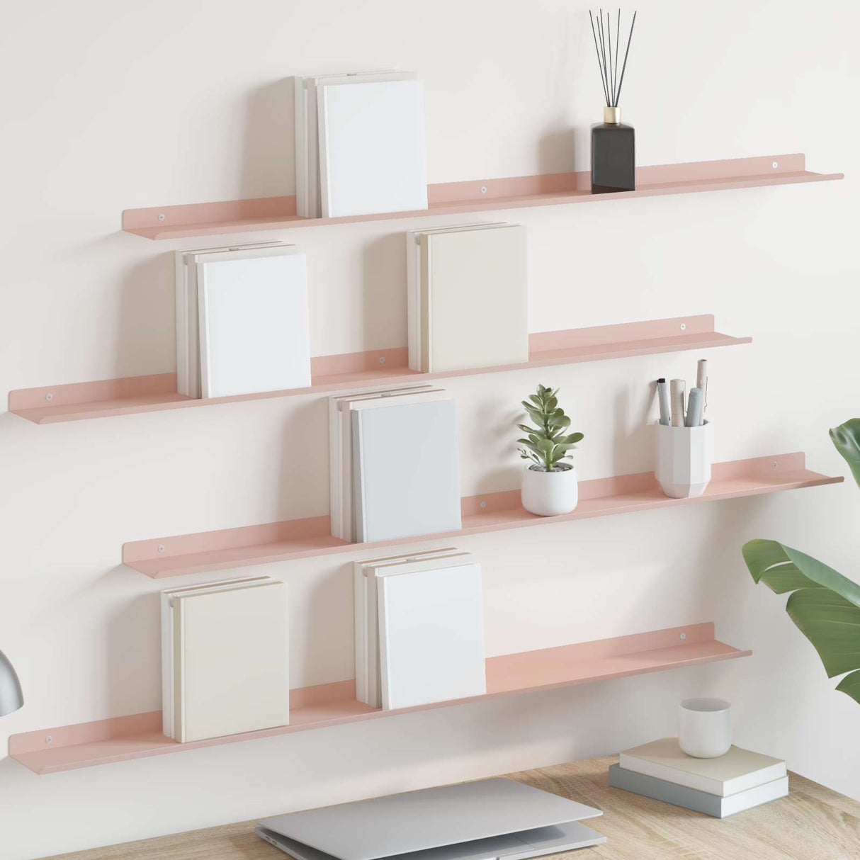 vidaXL Wandplank met plank Wandgemonteerd 3 pcs Zwart 80 x 9 x 2.5 cm