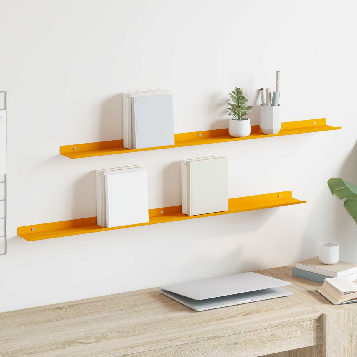 vidaXL Wandplank met plank Wandgemonteerd 3 pcs Zwart 80 x 9 x 2.5 cm
