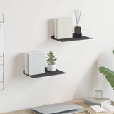 vidaXL Wandplank met plank Wandgemonteerd 3 pcs Zwart 80 x 9 x 2.5 cm