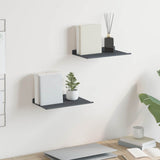 vidaXL Wandplank met plank Wandgemonteerd 3 pcs Zwart 80 x 9 x 2.5 cm