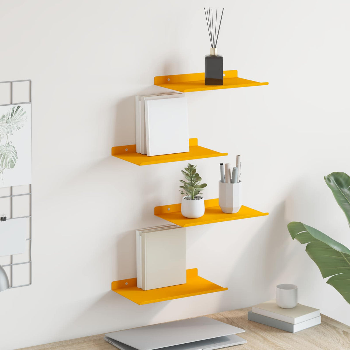 vidaXL Wandplank met plank Wandgemonteerd 3 pcs Zwart 80 x 9 x 2.5 cm