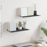 vidaXL Wandplank met plank Wandgemonteerd 3 pcs Zwart 80 x 9 x 2.5 cm