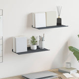 vidaXL Wandplank met plank Wandgemonteerd 3 pcs Zwart 80 x 9 x 2.5 cm