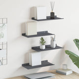 vidaXL Wandplank met plank Wandgemonteerd 3 pcs Zwart 80 x 9 x 2.5 cm