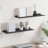 vidaXL Wandplank met plank Wandgemonteerd 3 pcs Zwart 80 x 9 x 2.5 cm
