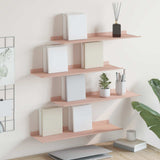 vidaXL Wandplank met plank Wandgemonteerd 3 pcs Zwart 80 x 9 x 2.5 cm