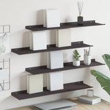 vidaXL Wandplank met plank Wandgemonteerd 3 pcs Zwart 80 x 9 x 2.5 cm