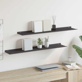 vidaXL Wandplank met plank Wandgemonteerd 3 pcs Zwart 80 x 9 x 2.5 cm