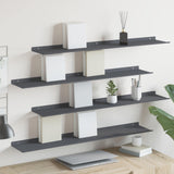 vidaXL Wandplank met plank Wandgemonteerd 3 pcs Zwart 80 x 9 x 2.5 cm