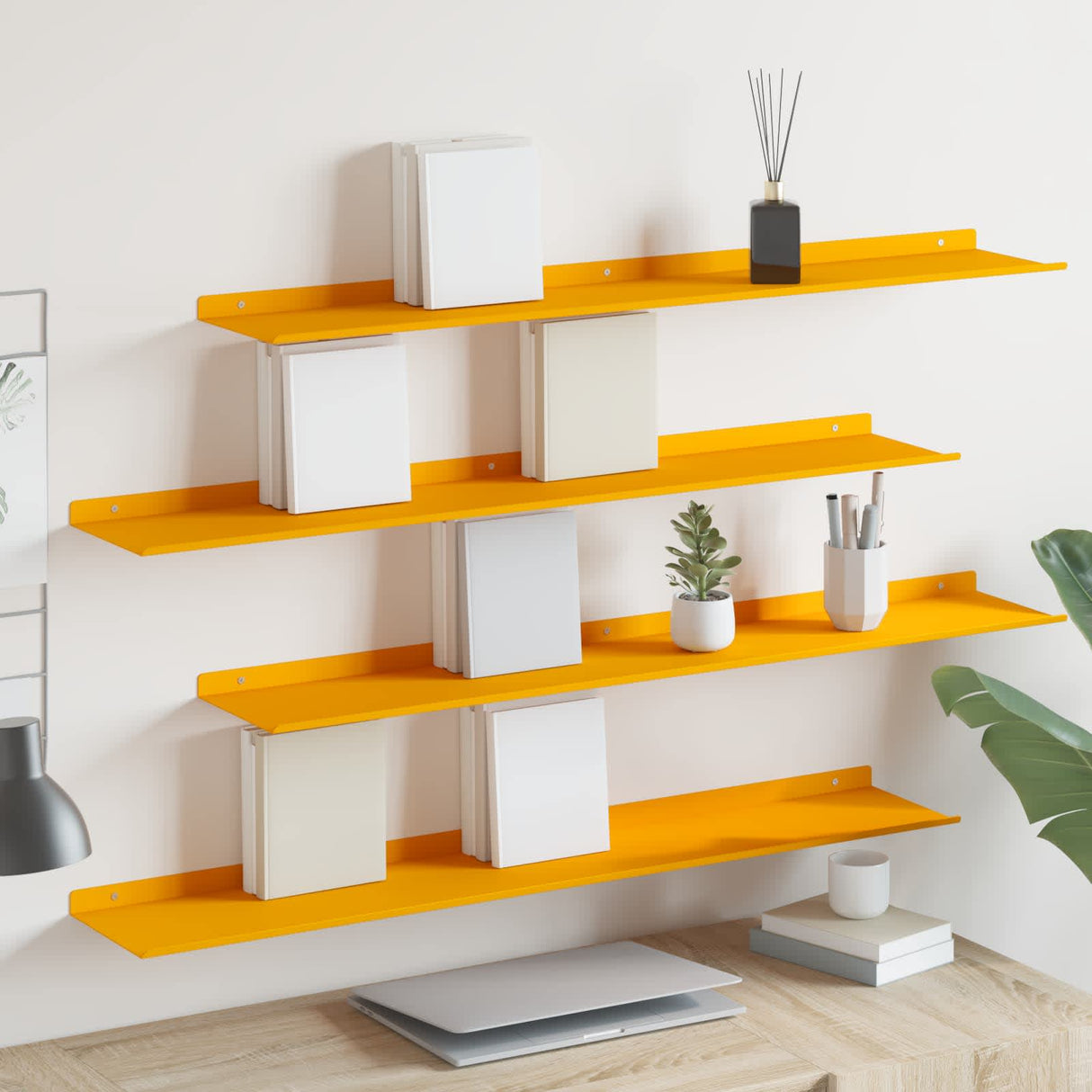 vidaXL Wandplank met plank Wandgemonteerd 3 pcs Zwart 80 x 9 x 2.5 cm