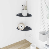 vidaXL Floating Shelf with Storage 2 pcs Black 15 x 15 x 2 cm