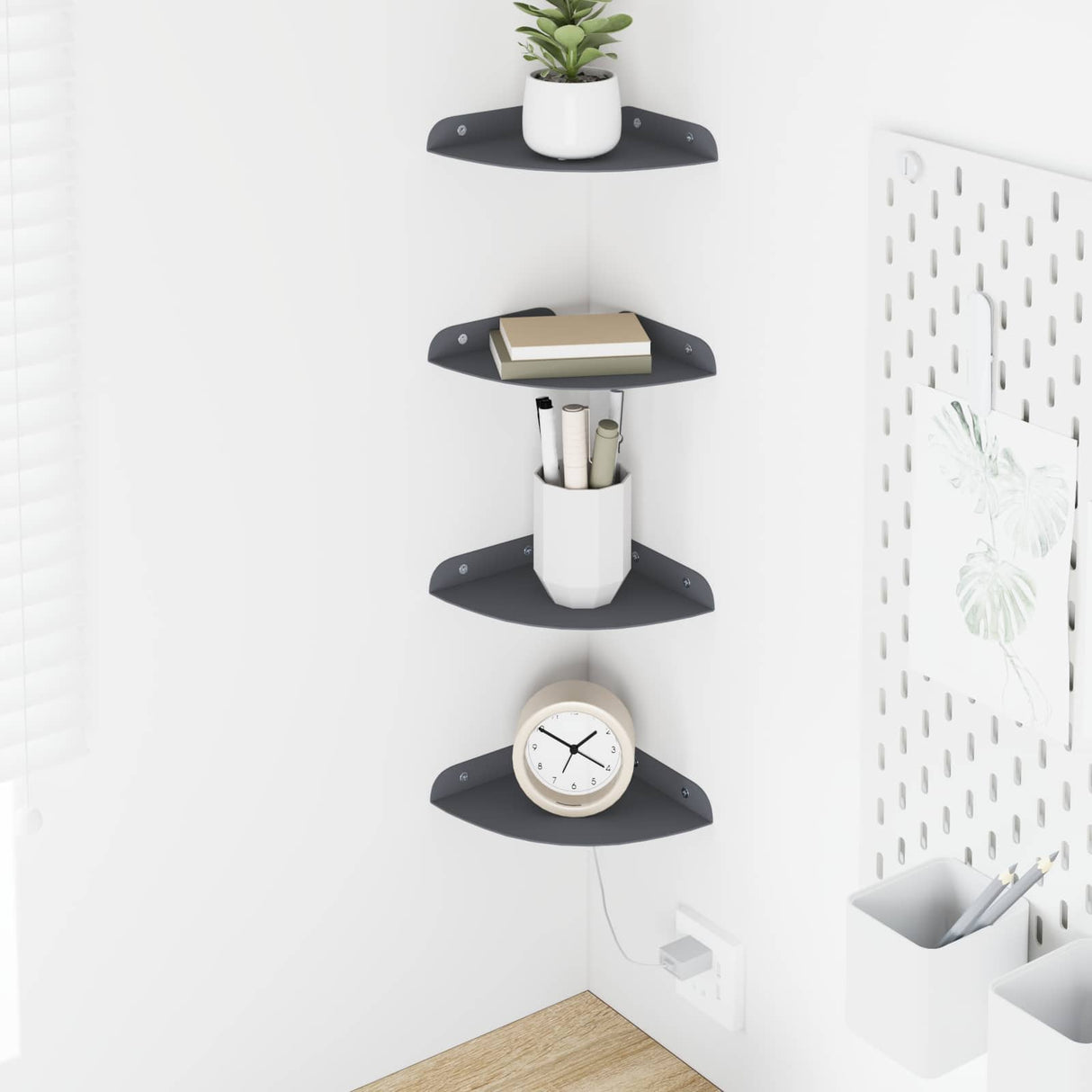 vidaXL Floating Shelf with Storage 2 pcs Black 15 x 15 x 2 cm
