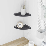 vidaXL Floating Shelf with Storage 2 pcs Black 15 x 15 x 2 cm