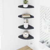 vidaXL Floating Shelf with Storage 2 pcs Black 15 x 15 x 2 cm